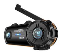 Fodsports FX8 Pro Intercom Moto avec Multitâche Audio, Kit Bluetooth Casque Moto, 2000M Système de Communication Bluetooth pour 10 Casques Motocyclette (Version V2.0)