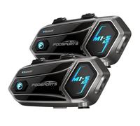 Fodsports M1-S Air Intercom Moto Bluetooth, Système de Communication Moto pour 4 Motocyclistes avec Appariement Rapide, Partage Musique, Mains Libres, IP65 Étanche(2 Unités)