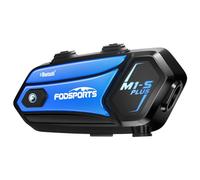 Fodsports M1-S Plus - Intercom Moto pour 10 Pilotes, avec Messages Vocaux en Français, Appairage Rapide, Partage de Musique, Radio FM, Micro Muet et 3 Effets Sonores