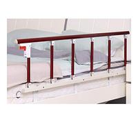 FOELANNE Barrière de sécurité pour lit, Poignée d'assistance for barrière de lit Pliable et réglable, Grain de Bois Rouge, 95-146x40 cm(146X40CM)