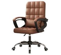 FOELANNE Chaise de Bureau en Cuir | Bureau Grijs Wolf multicolore : Support réglable et pivotant(/Bruin)