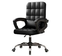 FOELANNE Chaise de Bureau en Cuir | Bureau Grijs Wolf multicolore : Support réglable et pivotant(/Zwart)