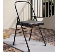 FOELANNE Chaise de Bureau Pliable et Portable, Chaise de Yoga Pliante Multicolore 45 cm Hauteur d'assise 80 cm Hauteur Totale capacité 200 kg(Black)