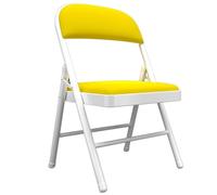 FOELANNE Chaise de Bureau Pliable et Portable, Chaise Pliante à Dossier en métal avec Coussin en Cuir PU en Plusieurs Tailles Multicolores(F)