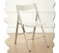 FOELANNE Chaise de Bureau Pliable et Portable, Chaise Pliante en Acrylique empilable sans accoudoirs Pliable Multicolore(White)