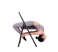 FOELANNE Chaise de Bureau Pliable et Portable, Chaise sans Dos se Pliante de Yoga en métal Noir for la Formation de Force de Handstand