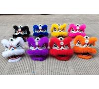 FOELANNE Costume de mascotte pour la danse du lion, Ensemble de costumes tête de danse du Lion multicolore, accessoires de spectacle for enfants de 5 à 12 ans, Culture traditionnelle(Pink)