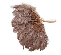 FOELANNE Éventails pliants en bambou, Éventail de plumes portatif pliable 100CM multicolore 1 ou 2 pièces(Coffee,2 Pcs)