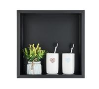 FOELANNE Insert Mural encastré pour Niche de Douche, Étagère de Salle de Bain de Douche carrée encastrée intégrée en Acier Inoxydable 304 Multicolore(Noir)