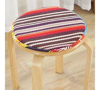 FOELANNE Les chaises à Manger, Galettes de Chaise Rondes en Coton et Lin avec Attaches, Multicolores, diamètre 30-50 cm(F,Diameter:45cm(18inch))
