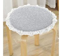 FOELANNE Les chaises à Manger, Galettes de Chaise Rondes en Coton et Lin avec Attaches, Multicolores, diamètre 30-50 cm(T,Diameter:30cm(12inch))