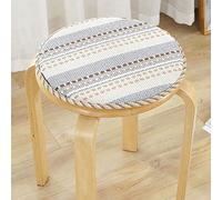 FOELANNE Les chaises à Manger, Galettes de Chaise Rondes en Coton et Lin avec Attaches, Multicolores, diamètre 30-50 cm(P,Diameter:45cm(18inch))