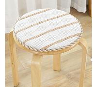 FOELANNE Les chaises à Manger, Galettes de Chaise Rondes en Coton et Lin avec Attaches, Multicolores, diamètre 30-50 cm(Q,Diameter:45cm(18inch))