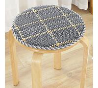 FOELANNE Les chaises à Manger, Galettes de Chaise Rondes en Coton et Lin avec Attaches, Multicolores, diamètre 30-50 cm(E,Diameter:34cm(13inch))
