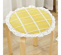 FOELANNE Les chaises à Manger, Galettes de Chaise Rondes en Coton et Lin avec Attaches, Multicolores, diamètre 30-50 cm(U,Diameter:30cm(12inch))