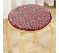 FOELANNE Les chaises à Manger, Galettes de Chaise Rondes en Coton et Lin avec Attaches, Multicolores, diamètre 30-50 cm(D,Diameter:34cm(13inch))