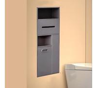 FOELANNE Niche encastrée en Acier Inoxydable, Niche de Douche en Acier Inoxydable, étagère encastrée, Organisateur Multicolore 30x14x(65-78) cm(Grey,30x14x78cm)