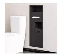 FOELANNE Niche encastrée en Acier Inoxydable, Niche de Douche en Acier Inoxydable, étagère encastrée, Organisateur Multicolore 30x14x(65-78) cm(Black,30x14x78cm)