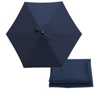FOELANNE Parapluie de Jardin, Auvent de Remplacement for Parasol de terrasse de 6,5 à 9,8 Pieds for 6 ou 8 Bras, Multicolore(Navy Blue,6 ribs-3m(9.8ft))