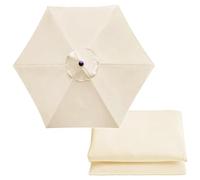 FOELANNE Parapluie de Jardin, Auvent de Remplacement for Parasol de terrasse de 6,5 à 9,8 Pieds for 6 ou 8 Bras, Multicolore(Off-White,6 ribs-3m(9.8ft))