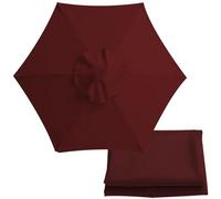 FOELANNE Parapluie de Jardin, Auvent de Remplacement for Parasol de terrasse de 6,5 à 9,8 Pieds for 6 ou 8 Bras, Multicolore(Burgundy,6 ribs-3m(9.8ft))