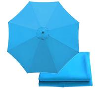 FOELANNE Parapluie de Jardin, Auvent de Remplacement for Parasol de terrasse de 6,5 à 9,8 Pieds for 6 ou 8 Bras, Multicolore(Lake Blue,8 ribs-3m(9.8ft))