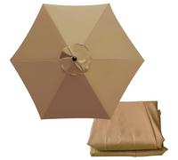 FOELANNE Parapluie de Jardin, Auvent de Remplacement for Parasol de terrasse de 6,5 à 9,8 Pieds for 6 ou 8 Bras, Multicolore(Khaki,6 ribs-3m(9.8ft))
