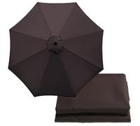 FOELANNE Parapluie de Jardin, Auvent de Remplacement for Parasol de terrasse de 6,5 à 9,8 Pieds for 6 ou 8 Bras, Multicolore(Brown,8 ribs-3m(9.8ft))