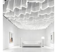 FOELANNE Rideaux de Plafond LED Multicolores, Plusieurs Tailles, réutilisables, faciles à Installer, fête, Mariage, Anniversaire(50mx0.5m,WhiteVeil+WhiteLight)