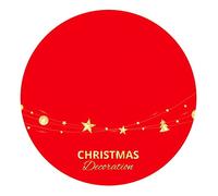 FOELANNE Robe de Noël, 90cm Merry Christmas Fabric Elk Print Tree Skirt Cover Mat Home Decorations Xmas New Year(Red Style)