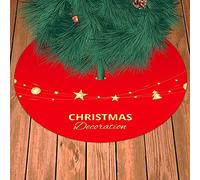 FOELANNE Robe de Noël, 90cm Merry Christmas Fabric Elk Print Tree Skirt Cover Mat Home Decorations Xmas New Year(Party Style)