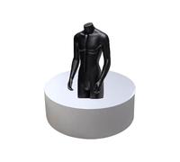 FOELANNE Support de piédestal Rond Cylindre Forces défense Principale | Noir et blanc, plusieurs tailles, for affichage dans le commerce de détail, les événements et la maison(White,19.7x5.9in)