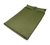 FOELANNE Un Matelas gonflé, Matelas Gonflable Double de 5 cm for Camping en Plein air avec Oreiller Multicolore(Green)