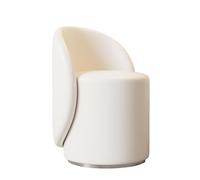 FOELANNE Un siège sur Le Dos, Pouf Rond pivotant à 360 °, Repose-Pieds capitonné, siège Souple, Multicolore(White)