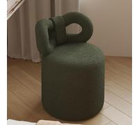 FOELANNE Un siège sur Le Dos, Tabouret de courtoisie sans accoudoirs avec Dossier, Repose-Pieds Rond, Daim, éponge Haute résilience(D)