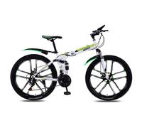 FOELANNE Vélo de Ville, Vélo Professionnel à pédales, Cadre en Acier à Haute teneur en Carbone, Double Frein à Disque, Absorption des Chocs, Multicolore, 21/24/27/30 Vitesses(White Green,30 Speed)