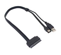 Foemey Câble adaptateur USB 2,5" pour disque dur SATA 22 broches vers eSATA pour optimisé pour SSD, prend en charge UASP SATA IIIEC-SSHD