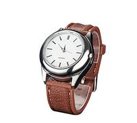 Foern Briquet Électrique 2 en 1, Briquet Rechargeable USB avec Allumage par Fil de Tungstène, Montre-Bracelet avec Briquet sans Flamme Cadeau Allume-Cigare pour Homme, Père, Mari,Brown