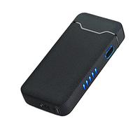 Foern Briquet Électrique Coupe-Vent sans Flamme, Briquet Plasma Rechargeable USB avec Indicateur de Batterie,Black Matte