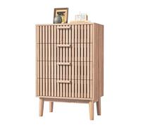 FOERPL Commode à 4 Tiroirs,Chiffonnier en Bois,Commode 60 x 34 x 91cm Meuble de Rangement pour Chambre,Salon,Entrée,Couloir - Anti-basculement,Facile à Assembler