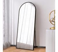 FOERPL Miroir sur Pied Arqué,162 x 53 cm Miroir Mural en Pleine Longueur,Grand Miroir de Sol, pour Salon,Chambre,Vestiaire,Entrée - Cadre en Aluminium et Anti-éclats (Noir)