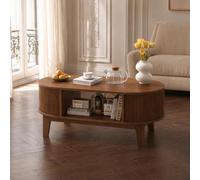 FOERPL Table basse extensible avec espace de rangement - 100 x 40,5 x 50 cm - Table basse pliable en bois avec rangement caché - Table d'appoint extensible pour salon, bureau, petit appartement