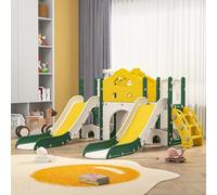 FOERPL Toboggan Double pour Tout-Petits, Aire de Jeux intérieure avec 2 toboggans, télescope, Tunnel, escalier - Ensemble Toboggan Autoportant pour Chambre d'enfant,Cadeau