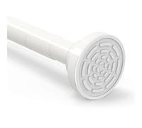 Foeska Barre télescopique Tringle de rideau de douche sans perçage en acier inoxydable Tringle extensible par rotation (Blanc, 120-215cm)