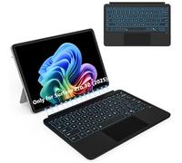Foeytaody Clavier magnétique sans fil Bluetooth pour Microsoft Surface Pro 12" (2025), avec pavé tactile multipoint, batterie rechargeable, rétroéclairage 7 couleurs, mise en veille/réveil intelligent