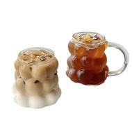 Fofetbfo 2 Pièces Tasses en Verre Ondulé, Verres à Boire en Forme de Raisin, Verres à Boire Vintage, Tasses à Café Glacé, Tasses Esthétiques Tasses à Cocktail pour l'eau, Le Thé, Le Jus, Le Lait,