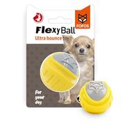 FOFOS Flexy Ball Ultra Bounce Loud Squeaky Dog Toy, jaune est un jouet pour chien, conçu pour offrir des heures de plaisir et des avantages pour la santé dentaire de votre animal. (Pelota_S)