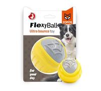 FOFOS Flexy Ball Ultra Bounce Loud Squeaky Dog Toy, jaune est un jouet pour chien, conçu pour offrir des heures de plaisir et des avantages pour la santé dentaire de votre animal de compagnie
