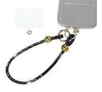 Fofvccv Dragonne de téléphone pour femme - Cordon amovible à paillettes pour iPhone - Avec languette d'attache - Dragonne mains libres - Noir HZ