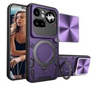 Fofvccv for Nothing Phone 4a Pro Armour Coque avec protection d'objectif d'appareil photo, coque de protection antichoc de qualité militaire avec anneau rotatif magnétique et béquille pour Nothing
